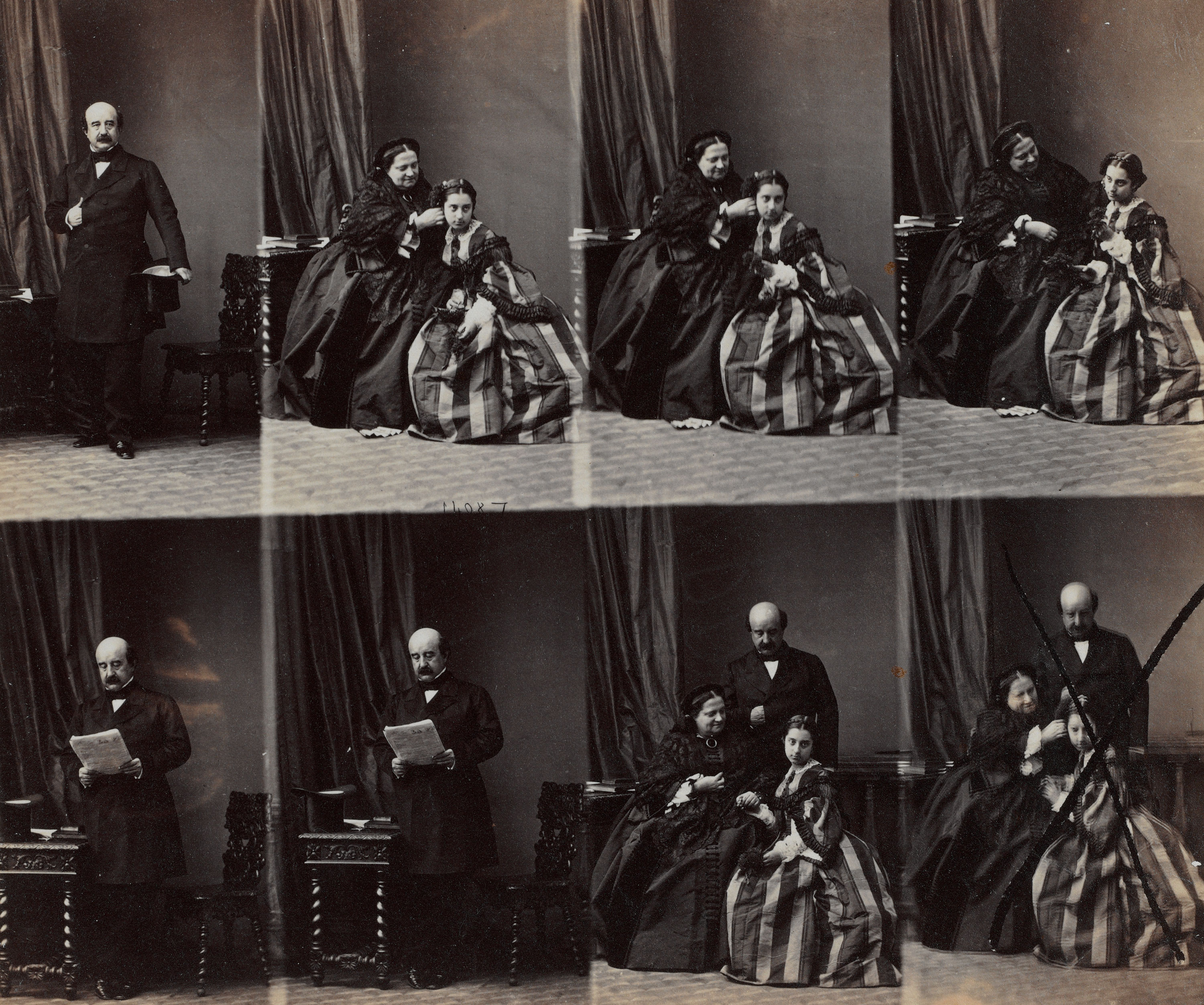 Fotografía  La reine Marie Christine, le duc de Riansares et leur fille Marie Christine
