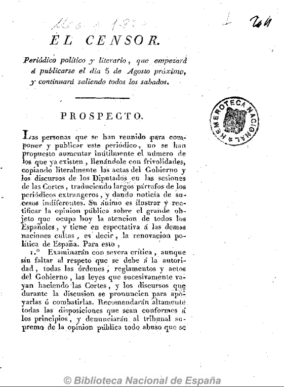 El censor, 1820