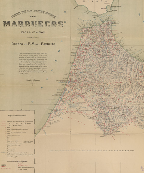 Mapa de la parte Norte de Marruecos