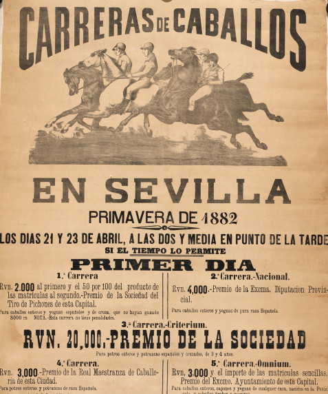 Carteles de carreras de caballos en Sevilla (Primavera de 1882)