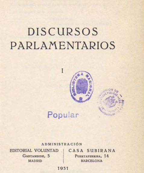Discursos parlamentarios