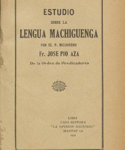 Estudio sobre la lengua machiguenga