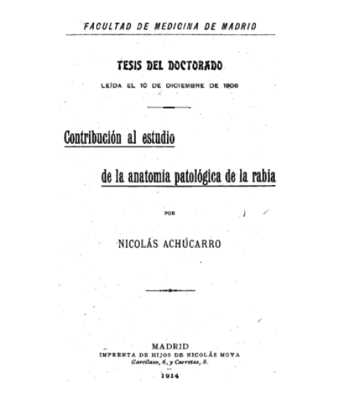 Cubierta de Contribución al estudio de la anatomía patológica de la rabia