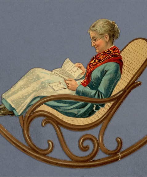 Chaise berceuse de grand père et toute la famille