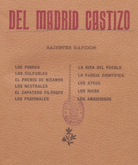 Portada del libro Del Madrid castizo