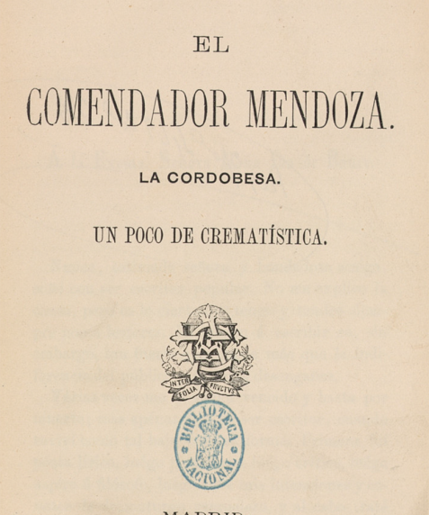 Portada del libro El comendador Mendoza de Juan Valera