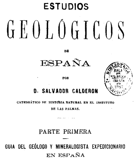 Portada de Estudios geológicos de España