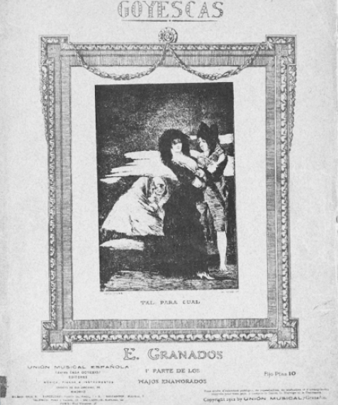 Portada de la obra Goyescas de Enrique Granados