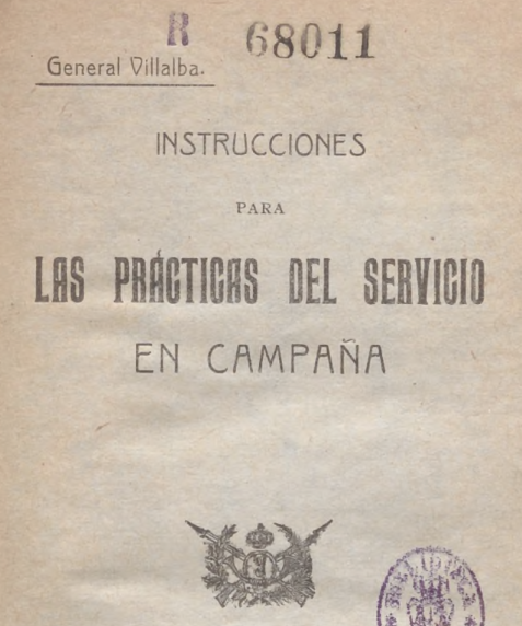 Portada Instrucciones para las prácticas del servicio en campaña