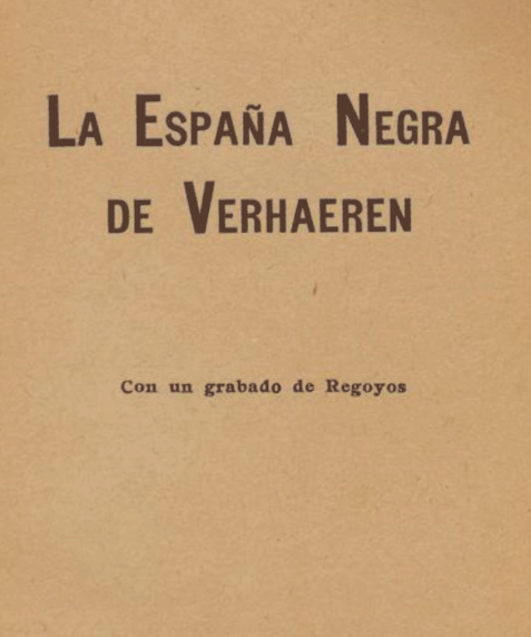 Portada La España negra de Verhaeren 