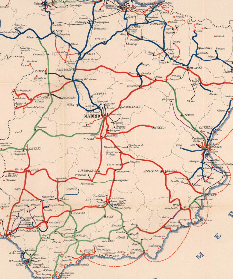 Mapa de ferrocarriles de España (1917)