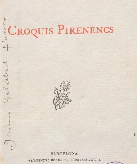 Portada del libro Croquis Pirenencs