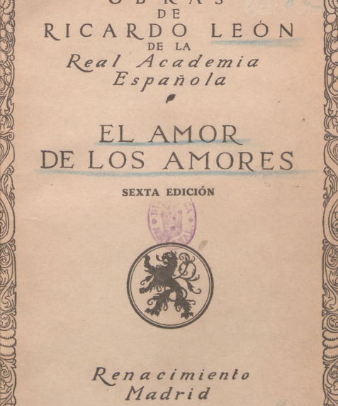 Portada del libro el Amor de los amores