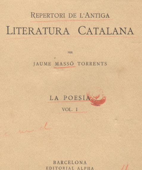 Portada del libro Repertori de l´antigua literatura catalana