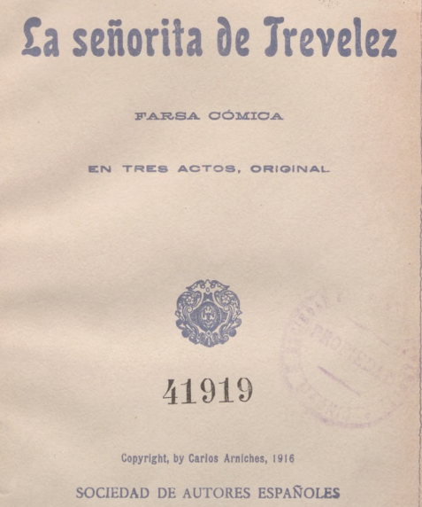 Portada del libro La señorita de Trévelez