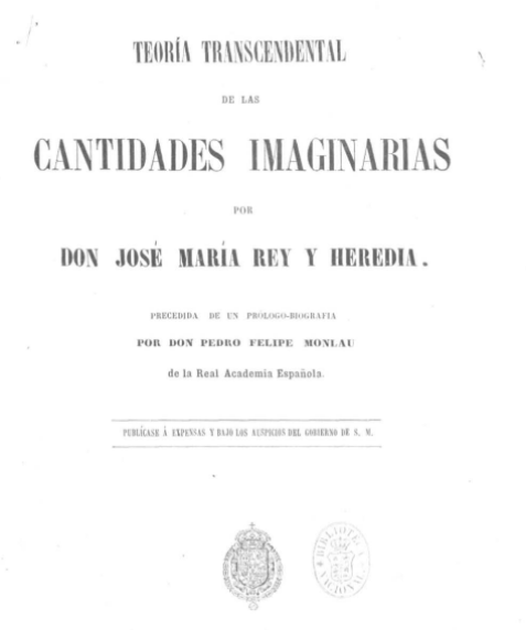 Portada de Teoría trascendental de las cantidades imaginarias