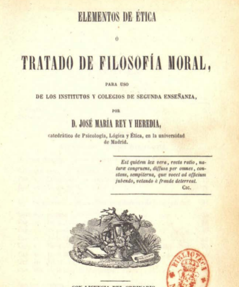 Portada de Elementos de ética o tratado de filosofía moral :para uso de los institutos y colegios de segunda enseñanza