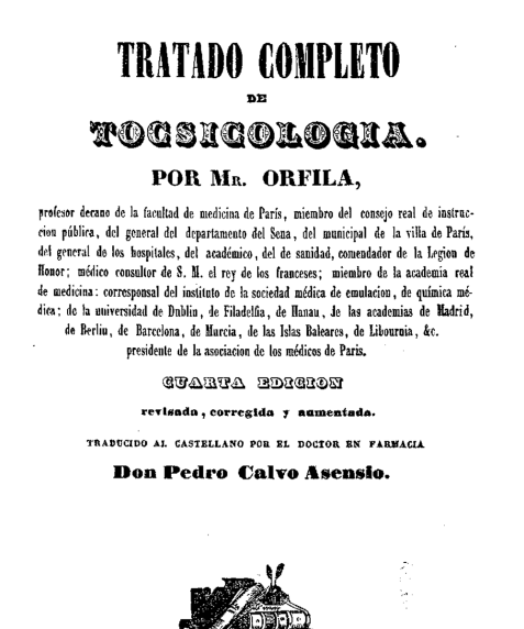 Portada de Tratado completo de Tocsicologia.