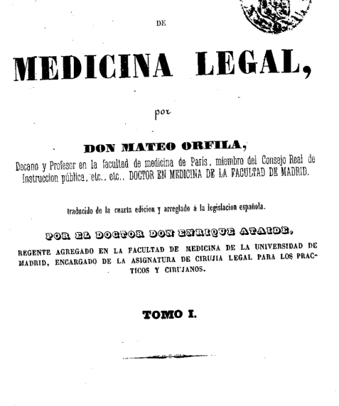 Portada Tratado de medicina legal 