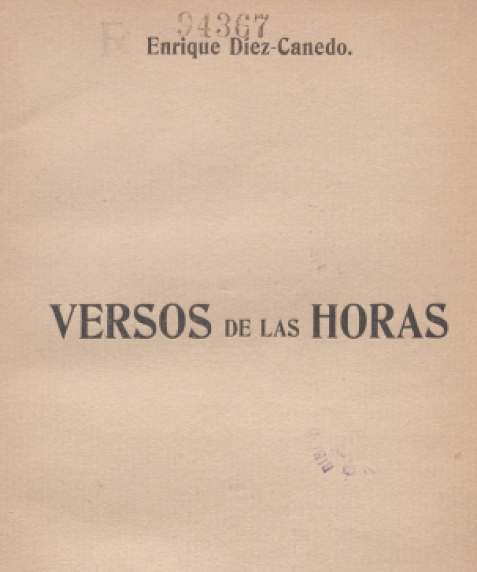 Cubierta de Versos de las horas