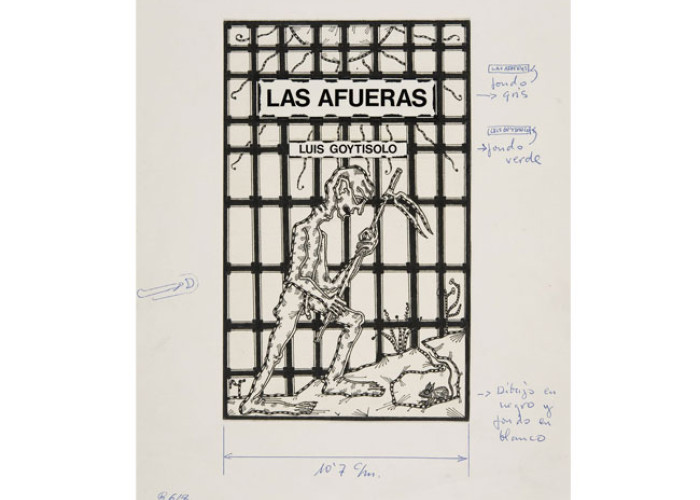 Boceto de la portada Las afueras (1958). Archivo personal de Luis Goytisolo. BNE