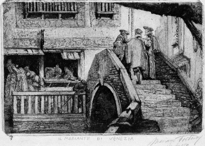 Mariano Fortuny y Madrazo: El mercader de Venecia. BNE,  Invent/45786