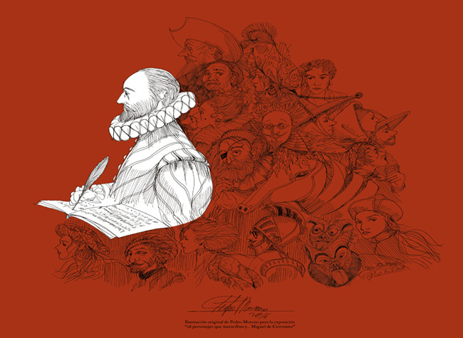 Cervantes. Ilustración: Pedro Moreno