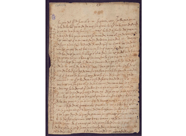 Carta de Santa Teresa de Jesús a Dña. Isabel Osorio. Toledo, 8 de abril de 1580. BNE, Mss/23197-12