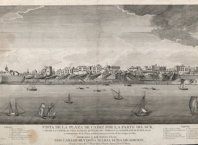 Francisco de Paula Martí. Vista de la plaza de Cádiz, grabado. Biblioteca Nacional de España