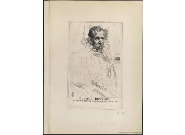 Retrato de Pieter Brueghel de Antoon van Dyck (entre 1635 y 1700?) BNE, ER/123 (138)