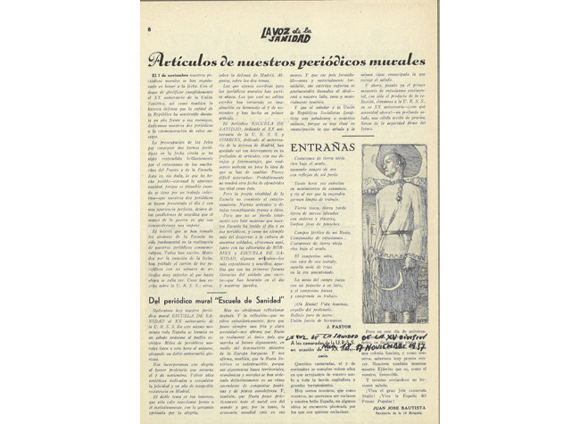 Ilustración de Buero Vallejo en La voz de la sanidad (1937-1938)