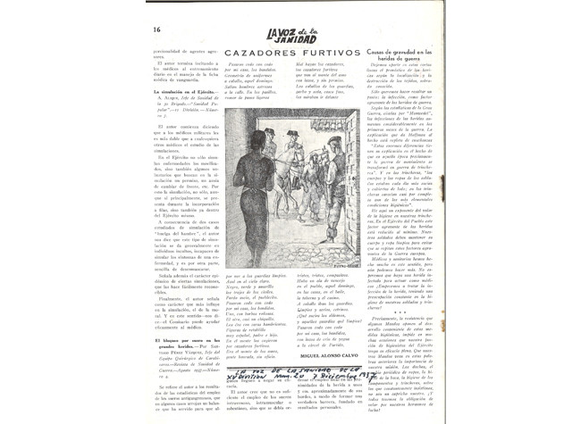 Ilustración de Buero Vallejo en La voz de la sanidad (1937-1938)