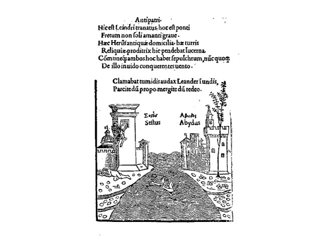De Herone et Leandro, Aldo Manuzio, entre 1495 y 1497?. BNE, INC/82