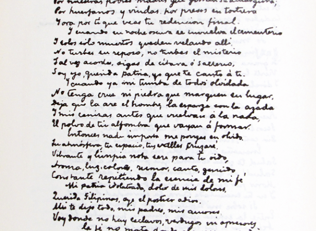 José Rizal, “Mi último adiós”
