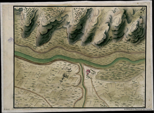 Plano de un lugar desconocido; Joaquín Luna, BNE, 1750-1800