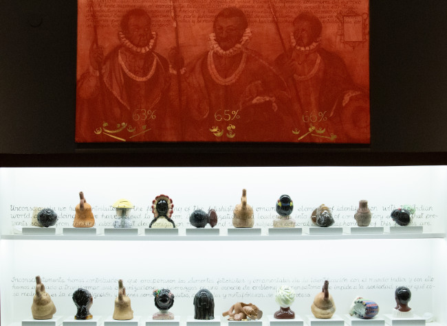 Montaje de la exposición Pinacoteca Migrante