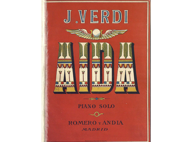 Aida: ópera en cuatro actos de J. Verdi. Música impresa, ca.1888. MP/774(1), BNE