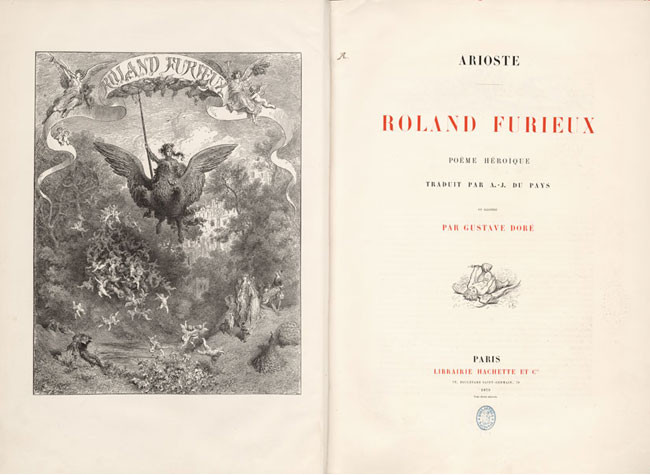 Roland furiéux : poème hèroïque de Lodovico Ariosto (1879). BNE, BA/11520 Portada