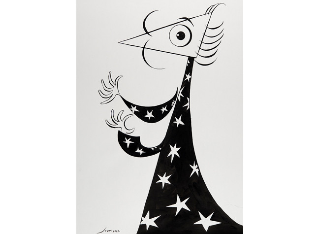 Siro López Lorenzo: caricatura de Salvador Dalí. Biblioteca Nacional de España