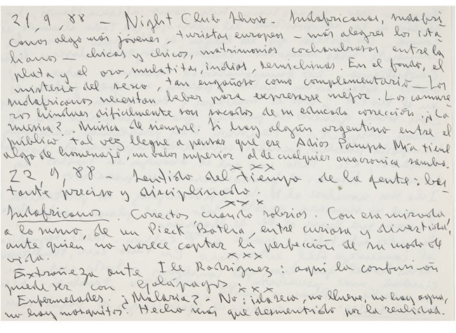 Diario del viaje por África (página 1). Archivo personal de Luis Goytisolo. BNE