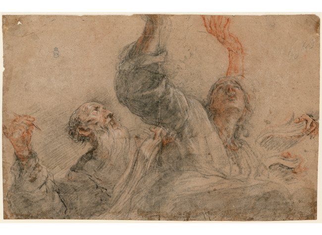 Dos apóstoles o evangelistas por Juan Carreño de Miranda (1657). BNE, Dib/13/2/90