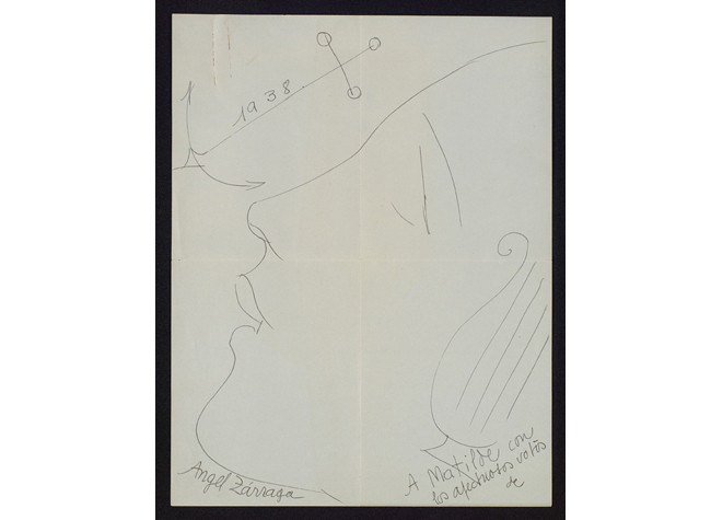 Ángel Zárraga, dibujo a pluma. Colección particular.