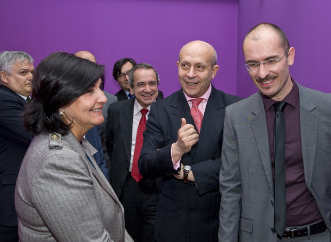 De izda. a dcha. Glòria Pérez-Salmerón, Emilio Lora-Tamayo, José Ignacio Wert y Javier del Barco