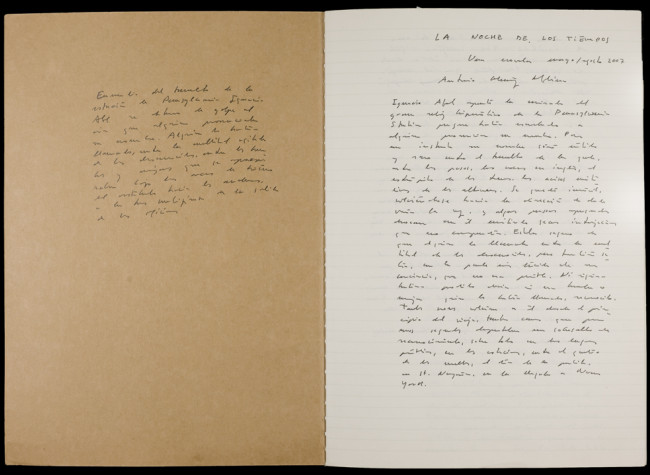Documentos del archivo personal de Antonio Muñoz Molina