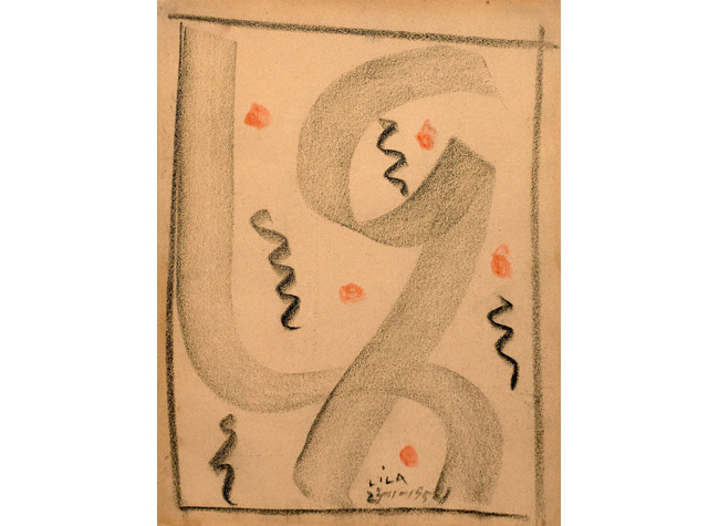 Esteban Lisa, Acto Espacial, 23/11/1954. Pastel sobre papel, 30 x 23 cm. ©2013 Foto Gonzalo de la Serna