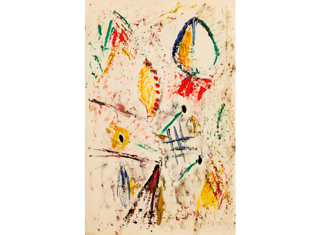 Esteban Lisa, Juego con líneas y colores, 4/11/1961. Óleo sobre papel, 35 x 22,5 cm. ©2013 Foto Gonzalo de la Serna