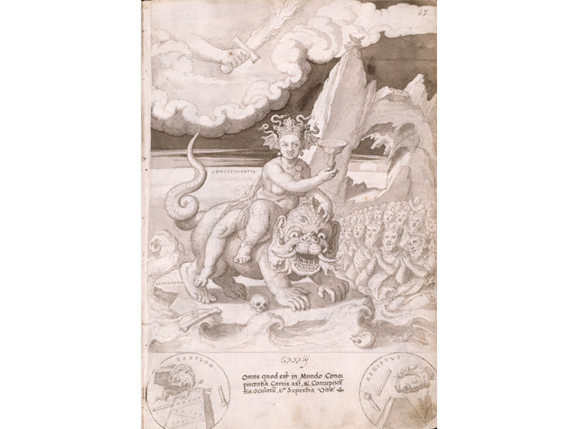 La Concupiscencia y la caída de las civilizaciones, en De aetatibus mundi imagines (1545-1573), BNE, Francisco de Holanda