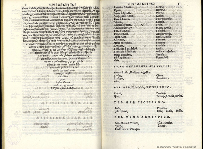 Descrittione di tutta Italia di F. Leandro Alberti Bolognese, 1553. BNE, GMM/90