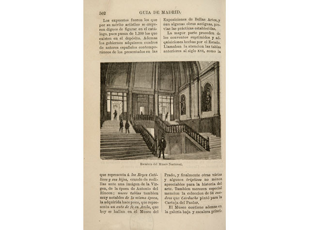 Vista de la escalera herreriana del Museo de la Trinidad, en Ángel Fernández de los Ríos, Guía de Madrid, Madrid,1876.