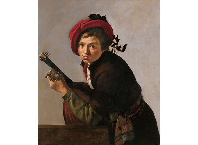 Jan Gerrit van Bronchorst, Joven tocando la tiorba. Ca. 1642-1645 / Museo Thyssen-Bornemisza